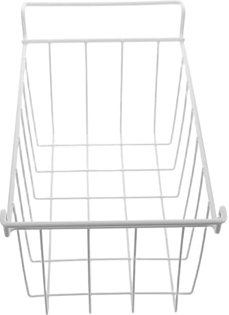 POPETPOP Panier de Rangement Suspendu en Métal Blanc pour Congélateur Coffre, Optimisation D'espace et Organisation Cuisine Design Suspendu Pratique
