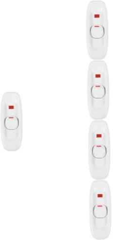 HOMSFOU 5pezzi Interruttore Lampada Vintage Manuale Con Indicatore Led Per Lampade Da Tavolo e Testa Letto Facile Da Usare e Sicuro