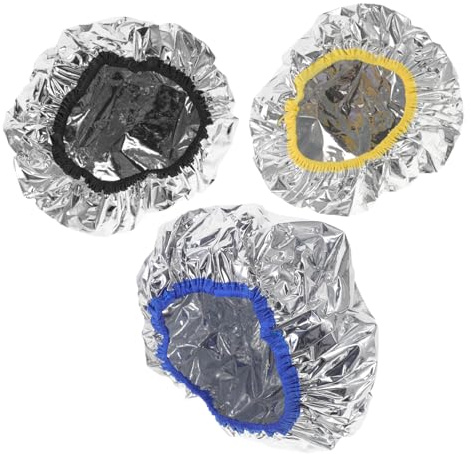 VALICLUD 3stücke Pack Alufolienhauben für Haarpflege Tiefenpflege-haarhauben Wiederverwendbare Behandlungshauben Haartrocknungshauben Dampfhauben