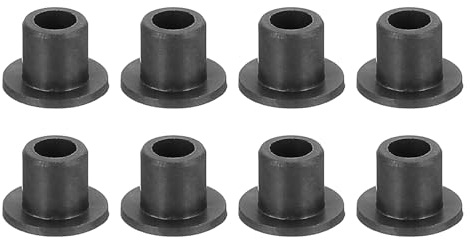 sourcing map 8Pcs Flanged Sleeve Bearing, Plastic Bushing ID 3mm x OD 4mm x Length 5mm POM Bushing, Black