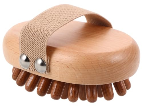 IWOWHERO Holz Massagebürste mit Luftkissen Meridian stimulation durch Noppen Vielseitig für Rücken Beine und Füße Ergonomisch für Ganzkörperliche Muskelentspannung und Komfort
