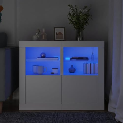 Armoire de ménage Armoire de rangement pour documents, dossiers et accessoires de bureau, avec 2 lampes LED, installation rapide