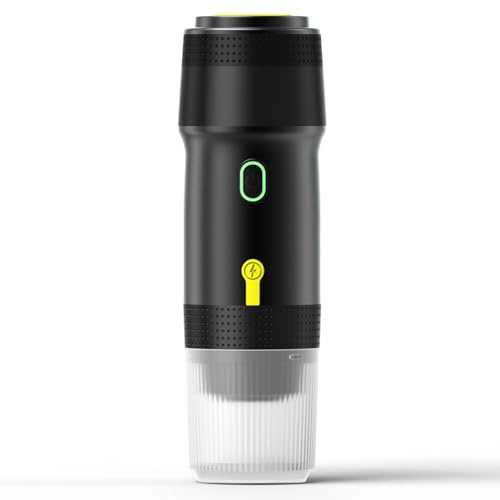 OVAQUIXI Mini Caffettiera 3 in 1 Caffettiera Elettrica Senza Fili con Batteria Ricaricabile Funzionamento con un per Auto Viaggi a Casa con Tazza da 120 Ml per PC da Viaggio in Ufficio Argento