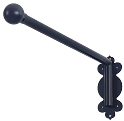 Asta per tenda in metallo con bracci oscillanti rotazione a 180° Finitura in ottone Robusto 90 cm nero occhiello supporto per tenda per decorazione finestra Design regolabile ed elegante.