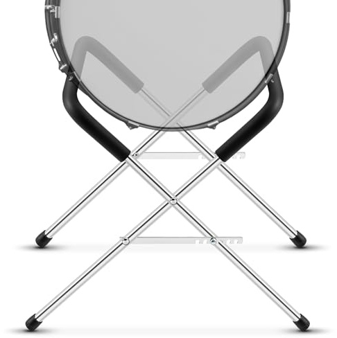 Zonon 1 Set Heavy Duty Multi Fit Folding Bass Drum Stand Adjustable 21 Inches Steel Bass Drum Legs Tubing with Protective Sleeve Accommodates Large Drums for Orchestra Band (Silver)