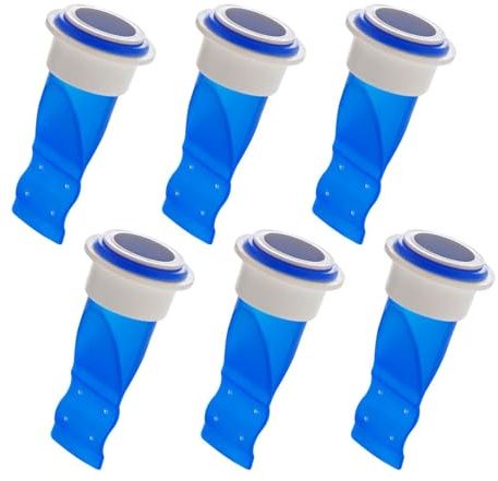 Floor Drain Backflow Stopper - Shower Valve Core Insert, Hair Catcher Strainer Plug Seal | 6 Pack Blue | Drainage Protector for Bathroom Kitchen Floor Trap Pipes Anti-Clogging Leak Prevention