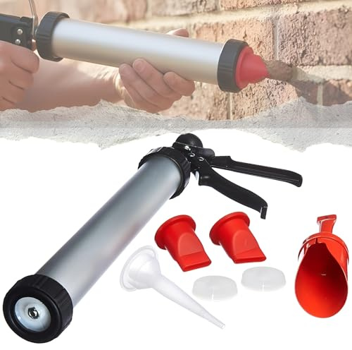 Heavy-Duty Mortar Pointing & Grouting Gun Set – Precision Brick Joint Filler with Multiple Nozzles for Tiling, Masonry, and Repair Work