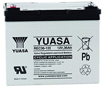 YUASA Battery, Deep Cycle, Vrla 12V 36AH