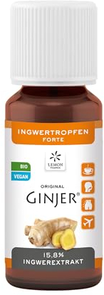 Lemon Pharma Ingwertropfen 20ml – Hochdosiert, 100% Bio und Vegan I Für Ingwer Shot und Ingwertee, Ingwersaft oder zum Kochen – vielseitig, kompakt und praktisch für unterwegs