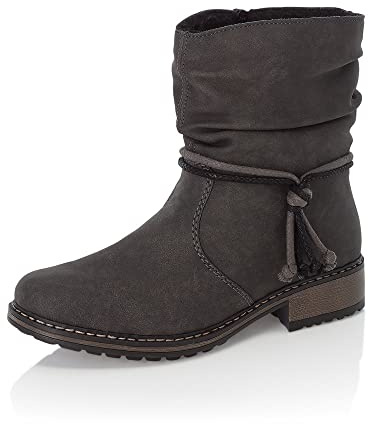 Rieker Damen Klassische Stiefeletten Z6893, Frauen Stiefeletten,uebergangsschuhe,uebergangsstiefel,übergangsschuhe,Boots,grau (45),42 EU / 8 UK
