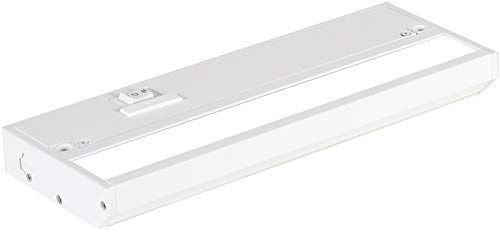 LED Under Cabinet Lighting Hardwired - 3CCT 9 Inch White Finish - Undercabinet Lights for Kitchen - Linkable Undercounter Dimmable Plug in Light or Hard Wired - Under Counter Fixture Direct Wire