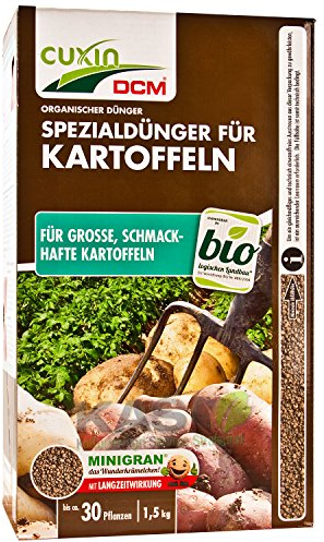 CUXIN DCM Spezialdünger für Kartoffeln - Spezialdünger - Mit MINIGRAN® TECHNOLOGY - Dünger für Kartoffeln - Bio-Dünger - Kartoffeldünger - organischer Dünger - 1,5 kg für 30 m²