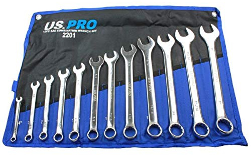 US PRO 11 pz Imperial/SAE/AF Chiave Combinata Set 3/8-1 2201