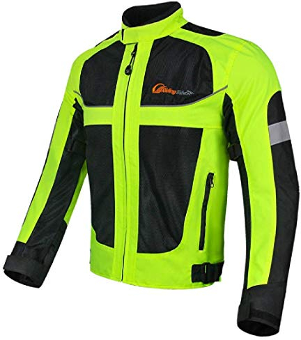 MH96_ITALY Reflektierende Motorradjacke mit abnehmbarem Schutz, atmungsaktiv, wasserdicht, hohe Sichtbarkeit bei Nacht, XL