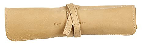 Clairefontaine 930028C Rollmäppchen (Flying Spirit aus Lammleder, rund, 26,7 x 20,5 cm) 1 Stück Beige