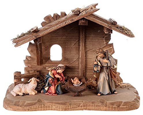 Hütte Tirol für Heilige Familie 3St. 9cm Krippe Mod. Rainell Grödnertal Holz