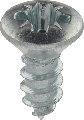 Restagraf - Vis à Tôle - Tête Fraisée Bombée Pozidrive - Acier Zingué Blanc - Standard DIN 7983 - Fixation Carrosserie - Réf. 601 - Sachet de 60