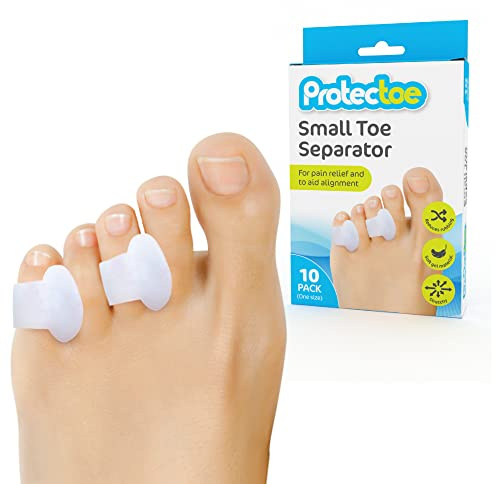 Protectoe Single Gel Small Toe Separator for Overlapping Toes, Toe Spacer - Box of 10 Gel Separators