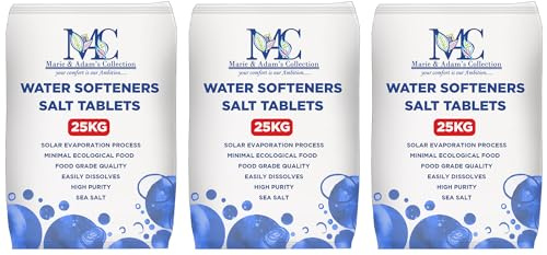 25 Kg Salt Tablets | Water Softener | Food Grade | Compatible to All Water Softner Machines 100% Genuine British Salt Tablet, Tablet Salt of Premium Quality (3 Bags)