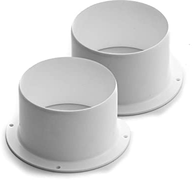 Vent Systems confezione da 2 - Connettore per condotto di ventilazione dell'aria da 12,5 cm con flangia per tubo di ventilazione dritto in plastica, HVAC