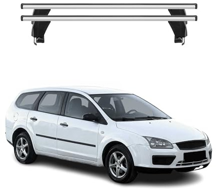 OMAC Menabo Dachträger für Ford Fiesta mk6 2013-2017 FL Alu Silber | Abschließbar, City-Crash-getestet, bis 50 kg Traglast, T-Nut-Befestigung, Querträger, Grundträger
