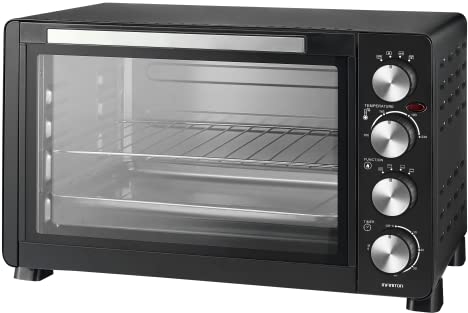 INFINITON HSM-A30N – Horno sobremesa, Negro, 30L, 1500W, Convección, Doble acristalamiento, Luz interior, Temporizador 60 min.
