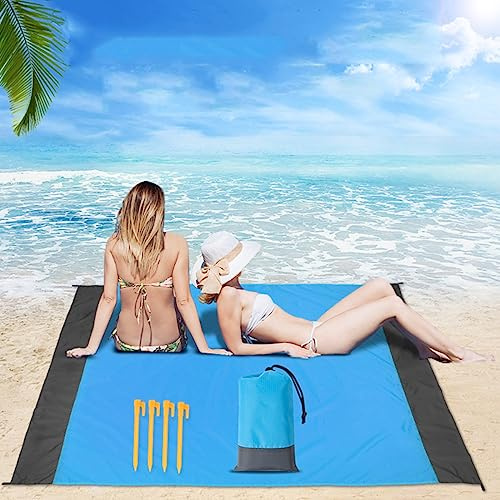 FANSU Couverture Pique Nique, Natte De Plage 140 x 200 cm Plage Accessoire pour Plage y Pique Nique Lavable Tapis Pique Nique Tapis de Plage Anti Sable pour Plage en Plein Air Voyage (140x200cm,A)