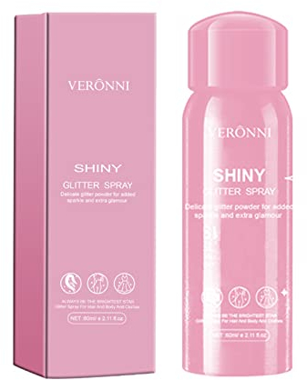 Holzsammlung Spray glitterato per capelli e corpo, spray per capelli per vestiti, spray brillante per il corpo a lunga durata, adatto per palcoscenico, festival, rave e trucco ballo (rosa)