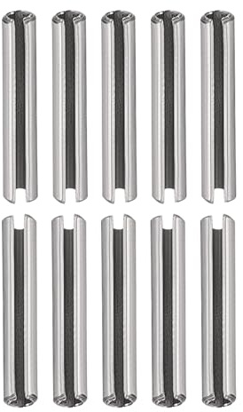 DTGN 3mmx12mm(DXL) Slotted Spring Pin - 20Pack - Good for Home Machine Fastener - 304 Stainless Steel Spring Dowel Tension Roll Pin - Silver