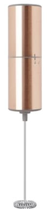 ELMWAY Metallic Milk Frother by ELMWAY – Handheld Battery-Powered Electric Whisk, Durable and Easy to Use for Coffee, Latte & Matcha, Sleek Stainless Steel Shell – Rose Gold (2 × AA Required)