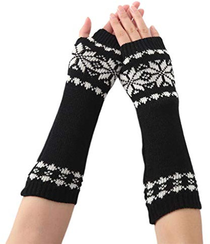Yjcnelcr Gestrickte Armschutzhandschuhe Unisex Kurze Armwärmer Fingerlose Handschuhe Mit Daumenloch Dehnbare Handschuhe Warme Winterhandschuhe