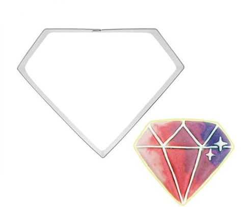 Codulu Stampino per biscotti a forma di diamante, in acciaio inox, stampi in metallo per decorazioni natalizie fai da te, pasticceria, panini, torte, fondente