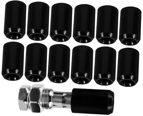 Gatuida 12 Stück 5 Schwarze Auto-radmuttern Radmutter Aluminiumlegierung Autozubehör Für Anhängernabe