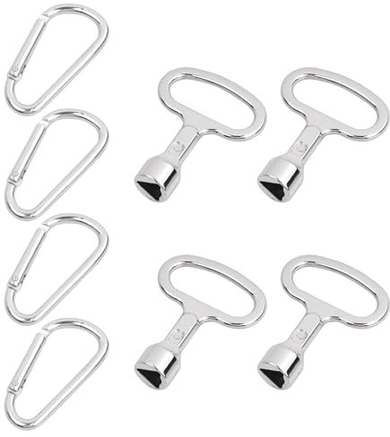 4 PCS Clés Triangulaires, Clés Triangulaires Avec Mousqueton, Clé à Trois Points Pour Vanne D'eau En Métal, Clé à Douille, Robinet Triangulaire, Clé Universelle, Pour Boîte électrique, Gaz, Compteur