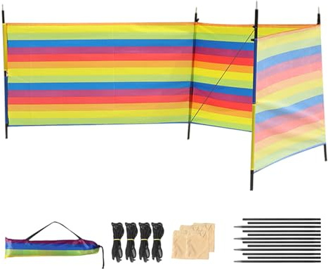 Écran De Vent De Plage - Windbreaker Plage, Pare-brise De La Plage De La Plage | Bloqueur De Vent Supplies De Camping, Barrière De La Barrière Du Refuge Avec Poteaux Et Sac De Transport, Équipement Ex