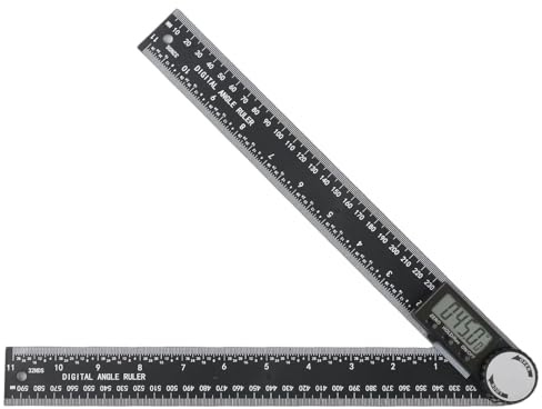 Digital Angle Finder, 11.8/300mm Electronic Inclinometer Protractor 2-in-1 LCD Display Measure Ruler Flimsy Plastic Angle Measurement Tool with Zero & Lock Function for DIY, Home Repairing