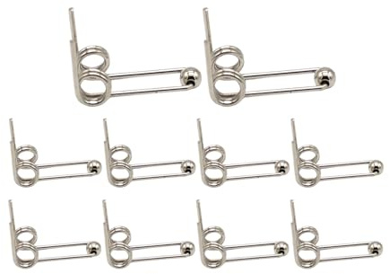 perfk 10 resortes de torsión de doble, alambre metálico inoxidable de 1,2 mm de diámetro, repuesto para rizador eléctrico, 26mm