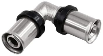 Sync Supplies Multi-Layer Press Fitting 16mm x 16mm 90 Deg Elbow | MLCP Equal Elbow | Press Fitting for Plumbing & Heating Systems | WRAS Approved | Pack of 5