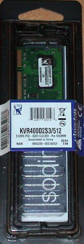 Kingston Technology ValueRAM 512MB 400MHz DDR2 Non-ECC CL3 SODIMM módulo de - Memoria (0,5 GB, DDR2, 400 MHz, 200-pin SO-DIMM)