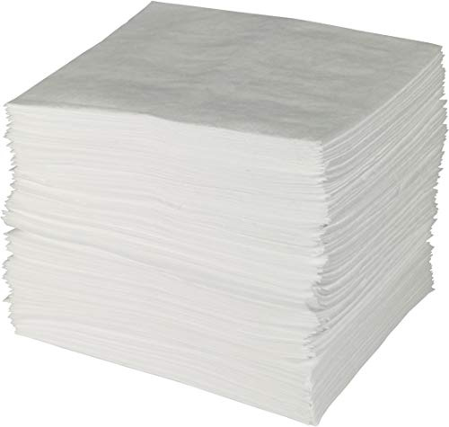 Brady SPC ENV100 Heavy Weight Oil Only Non-Bonded Enhanced Absorbency Pads for Removing Oil from Water or Land, White, 15W x 19L. Not perforated. 100 pads per roll