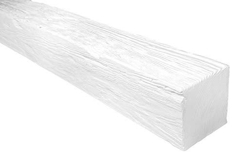 DECO WOOD Deckenbalken ED106 aus Polyurethane, 2m Länge, PU Balken Holzoptik (weiß - 12x12cm) Wandbalken Hartschaum Deckenverkleidung