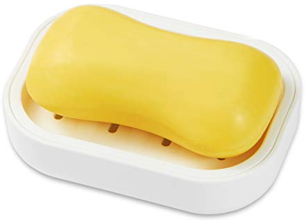 Kunststoff in Lebensmittelqualität Seifenkiste, Seife trocken halten, leicht zu reinigen, Starke Drainagefähigkeit(Weiß)
