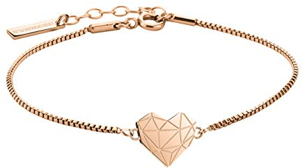 LIEBESKIND Damen Armband Herz Edelstahl Silber 20 cm (roségold)