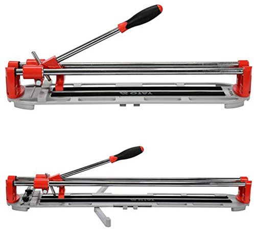 YATO Cortador de azulejos profesional a elegir 400-600 mm, hasta 12 mm de grosor, aluminio fundido a presión, ángulo de corte: 0-45°, cortador de azulejos manual, tamaño 40 cm