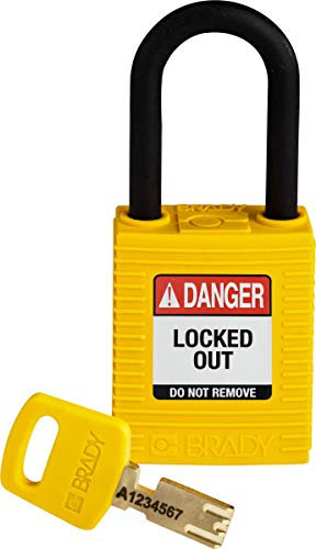 Lucchetto Safekey in Nylon, 38mm x 84mm x 19mm, Giallo