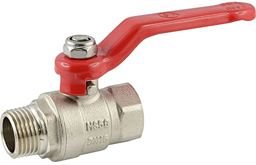 Fittingteile - Kugelhahn 2-teilig bis 25 bar für Wasser,Druckluft,Öl Ventil Absperrarmaturen Kugelhähne (Innen-/Außengewinde, Rp 1/2)