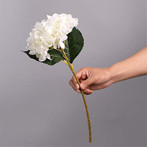 flores artificiales,Decoración del hogar Accesorios para arreglos florales Flores artificiales de hortensia, Flores artificiales de hortensia para boda-3 blanco