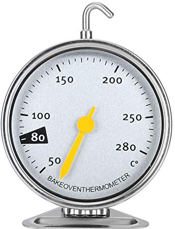 Edelstahl-Großzifferblatt-Ofenthermometer mit Haken Küchenherd Mess-Thermometer Messgerät Küchenherd 50-280 ℃