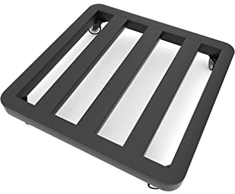 YiHYSj Pflanzenroller Gusseisen Tragkraft 150kg Pflanzenregal Blumenregal Rollen mit 4 Feststellern Möbelroller Transporthilfe für Pflanzen für den Innen- sowie Außenbereich (40x40cm,Black)