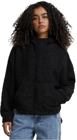 Urban Classics Ladies Short Sherpa Jacket Giacca, Nero, S Donna
